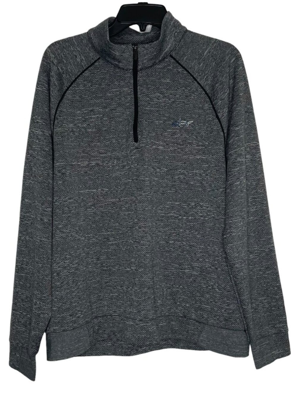 Greg Norman Mens Quarter Zip Pullover Size Large Shark Active Golf Top Gray